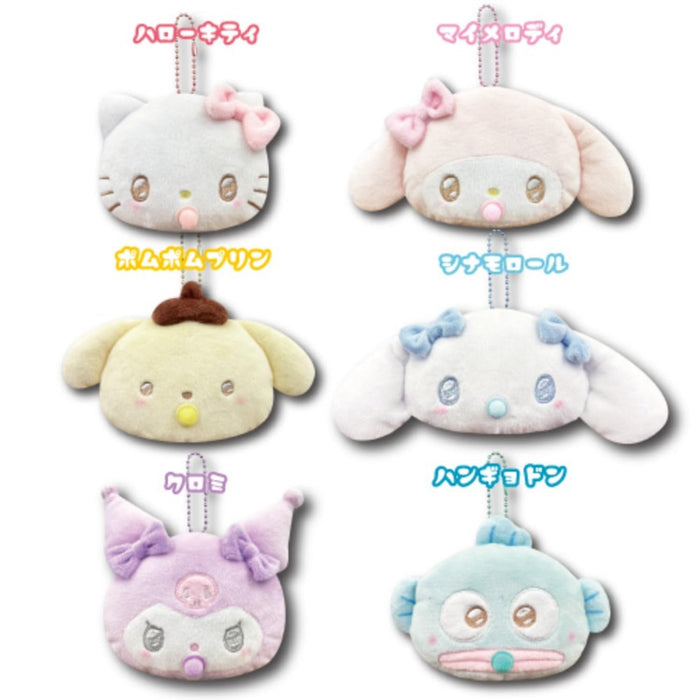 San-X Hatayama Shoji Sanrio Mini Face Pouch with Shoulder Strap H8xW10xD3Cm