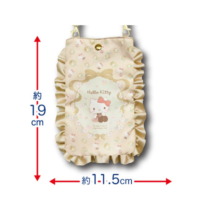 San-X Hello Kitty Schultertasche mit Rüschen, H19 x B11,5 x T2 cm, Rot