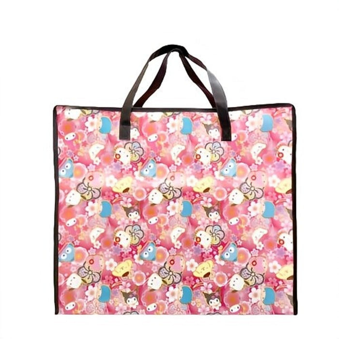 Grand sac de courses San-X Hatayama Shoji rouge avec personnages Sanrio 48 x 57 x 29 cm