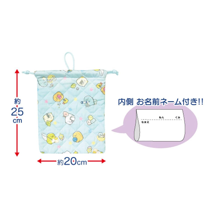 San-X Sumikko Gurashi Quilted Drawstring Pouch 25x20cm