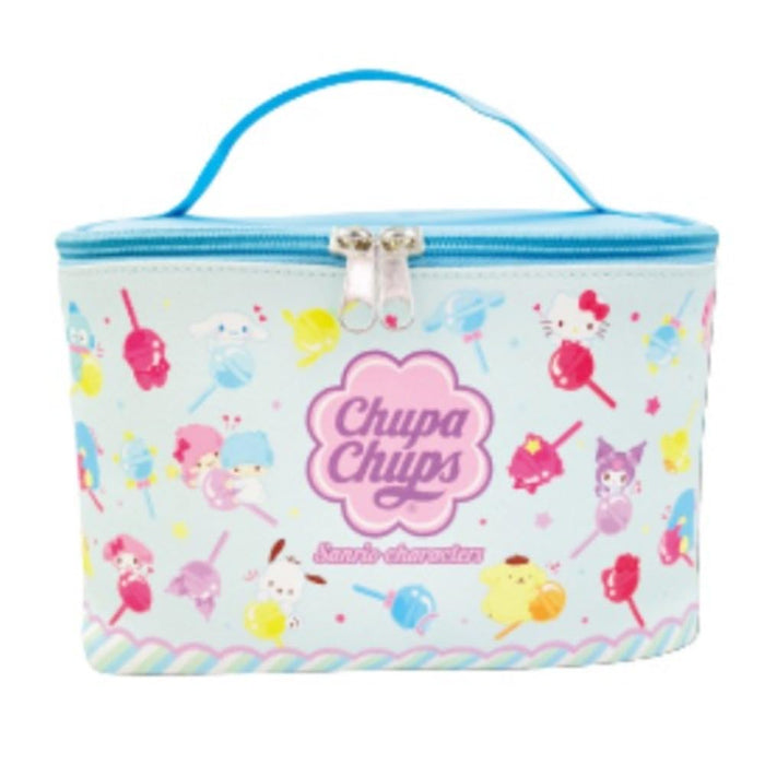 San-X Sanrio Chupa Chups Blue Vanity Pouch with Mirror H15xW22xD15cm