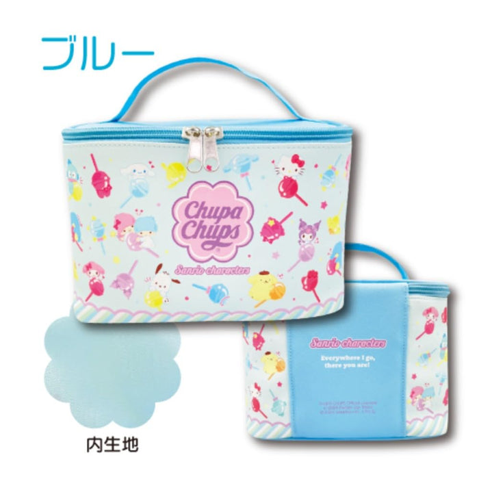 San-X Sanrio Chupa Chups Blue Vanity Pouch with Mirror H15xW22xD15cm