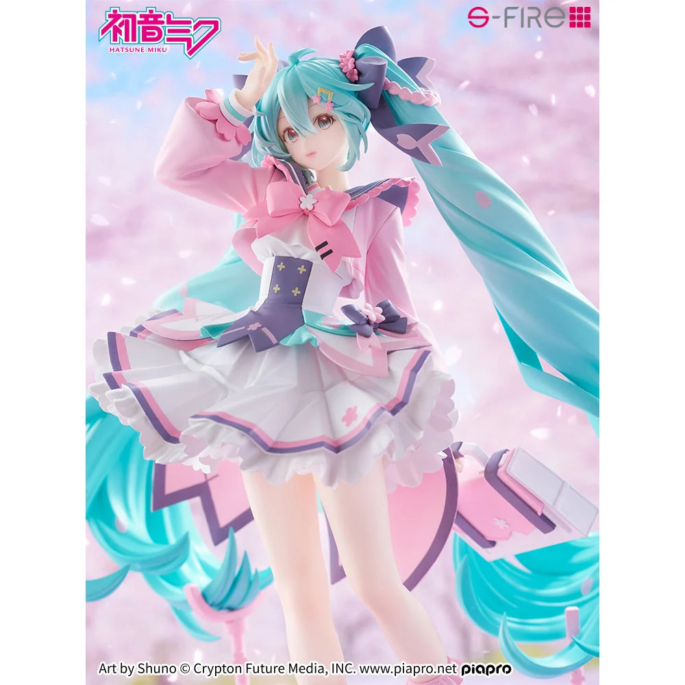 SEGA S-FIRE Hatsune Miku New School Year PVC 23cm Sakura Base Figure