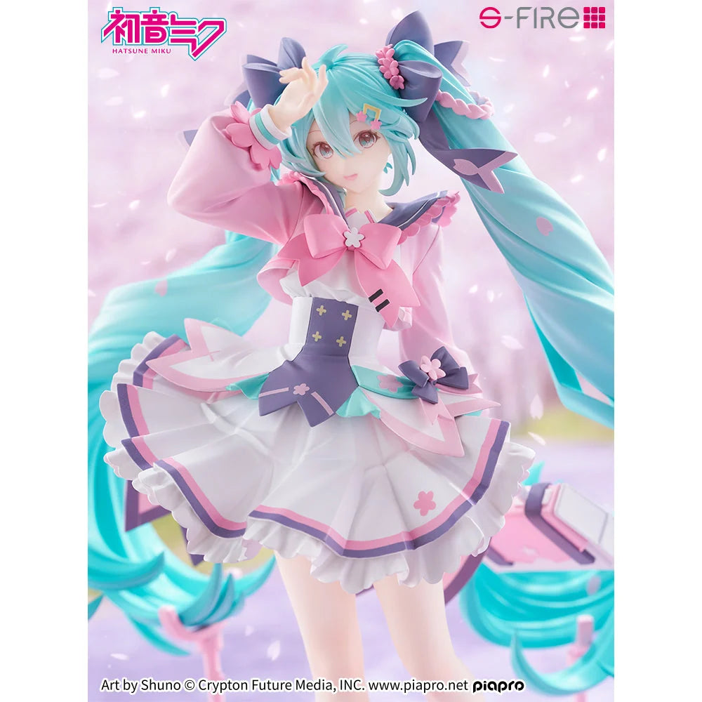 SEGA S-FIRE Hatsune Miku New School Year PVC 23cm Sakura Base Figure