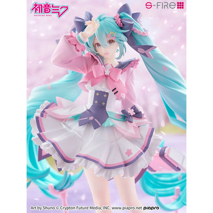 SEGA S-FIRE Hatsune Miku New School Year PVC 23cm Sakura Base Figure