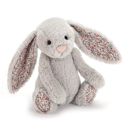 Jelly Cat Blossom Bunny Plush Toy Silver with Pink Flowers 18cm Import- Japan Figure Store - #1 Bring To You The Best Japanese Goods