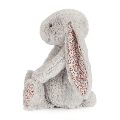 Jelly Cat Blossom Bunny Plush Toy Silver with Pink Flowers 18cm Import- Japan Figure Store - #1 Bring To You The Best Japanese Goods