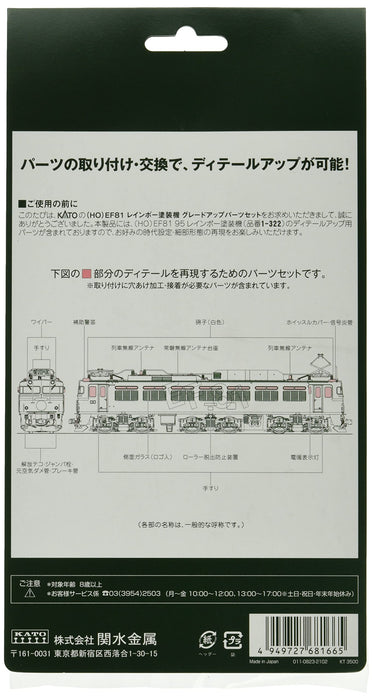 KATO Ef81 Rainbow 7-103-2 Upgrade Parts Set for Ho Gauge Railway Models