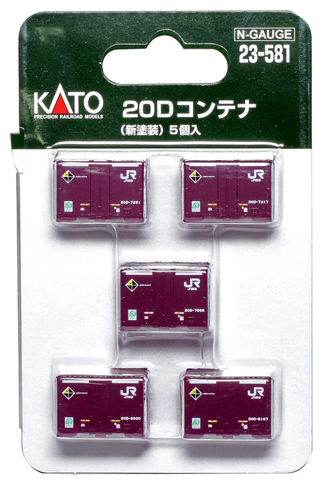 KATO N Gauge 20D Container Set Railway Model 5 Pieces 23-581 New Paint