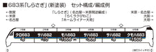 KATO N Gauge 683 Series Shirasagi 6-Car Train Set New Paint Model 10-2071