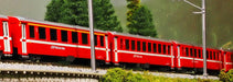 KATO N Gauge Alpine Red Passenger Car Set 10-1413 - 4 Model Trains