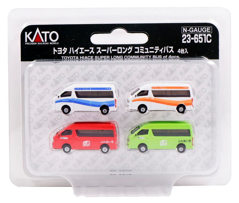 Lot de 4 dioramas pour bus Toyota Hiace Super Long de calibre N Kato