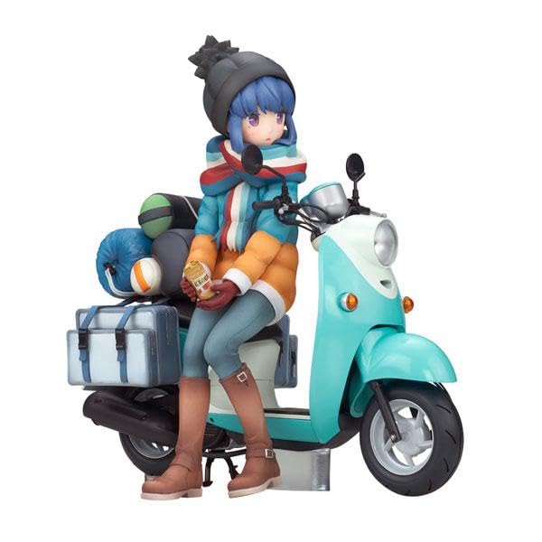 Alter Laid-Back Camp Shima Rin mit Roller, Sammlerfigur im Maßstab 1:10 