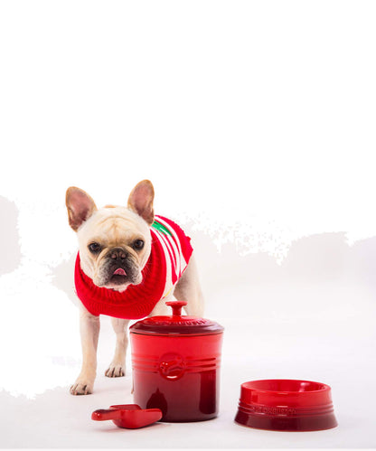 Le Creuset Cherry Red Pet Food Container with Scoop for Dogs and Cats- Japan Figure Store - #1 Bring To You The Best Japanese Goods