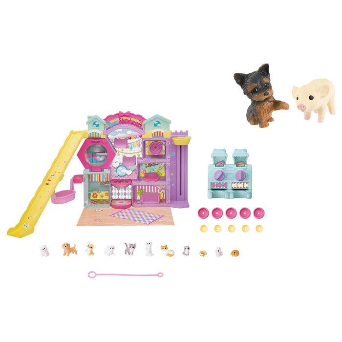 Takara Tomy Licca-Chan Dog and Cat Share House Toy Set with Bonus Items