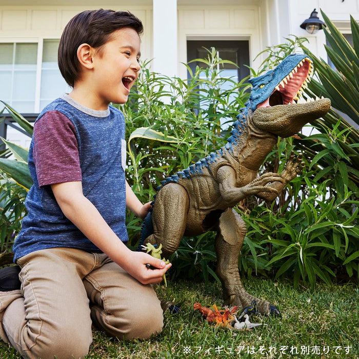 Mattel Jurassic World Allosaurus Figure Toy 100cm for Kids Ages 4+ Blue Brown