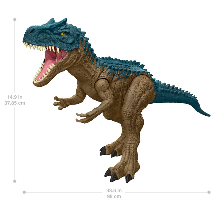 Mattel Jurassic World Allosaurus Figure Toy 100cm for Kids Ages 4+ Blue Brown