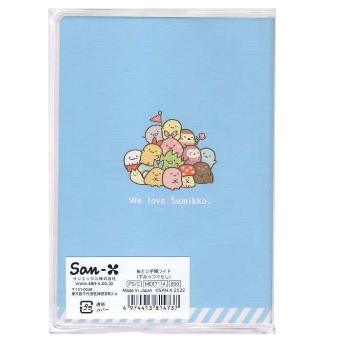 San-X Sumikko Gurashi breites, fadengebundenes Taschennotizbuch Me67114