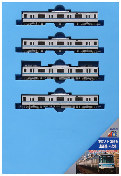MICROACE A8493 Tokyo Metro Series 05 Tozai Line 4Th Car 4 Cars Add-On Set N Scale- Japan Figure Store - #1 Bring To You The Best Japanese Goods