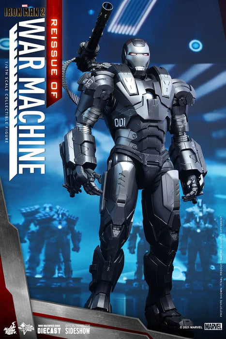 Hot Toys Movie Masterpiece Iron Man 2 War Machine 1/6 Scale Silver Figure