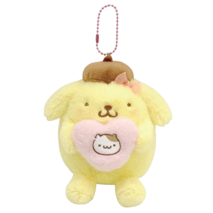 Mascotte préférée de Sanrio Pompompurin en forme de cœur - Peluche Nakajima Corp 177902-22