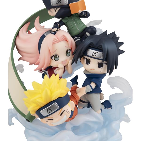 Ensemble de figurines Megahouse Naruto Shippuuden : Sakura Kakashi Sasuke Naruto exclusif