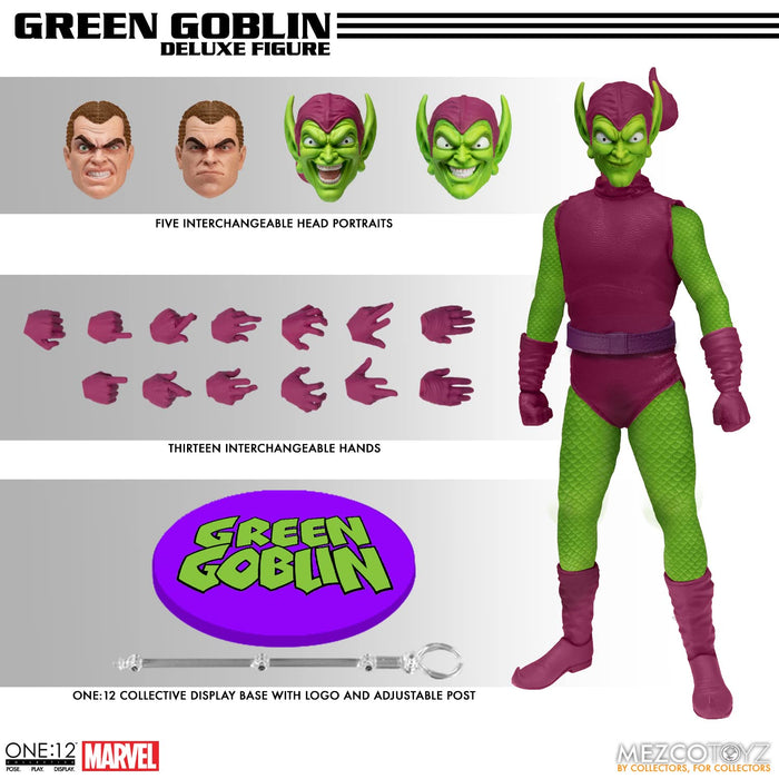 Figurine articulée Mezco One:12 Collective Green Goblin 1/12 Édition Deluxe