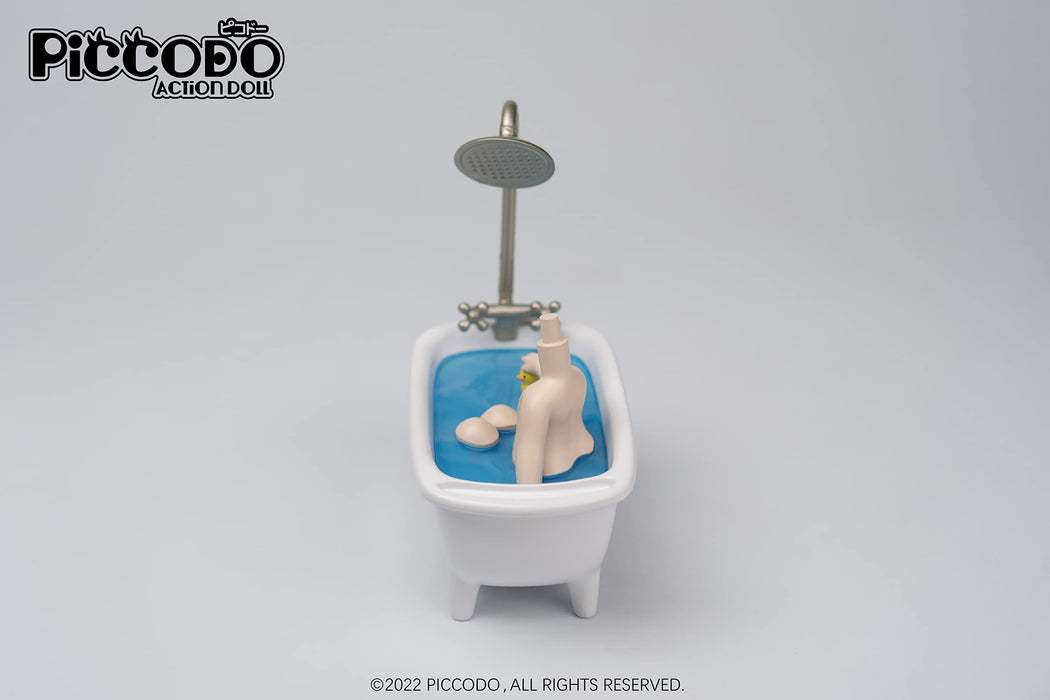 Genesis Piccodo Action Doll Head Stand Bathtub Diorama - White Doll Stand