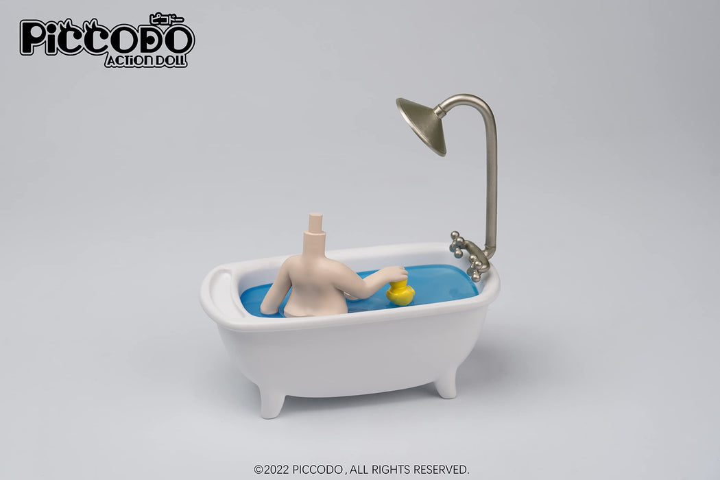 Genesis Piccodo Action Doll Head Stand Bathtub Diorama - White Doll Stand