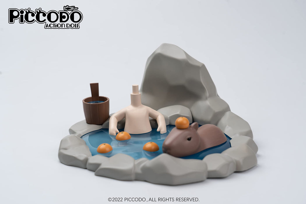 Genesis Piccodo Onsen Puppe Weiß Action Diorama Kopfständer