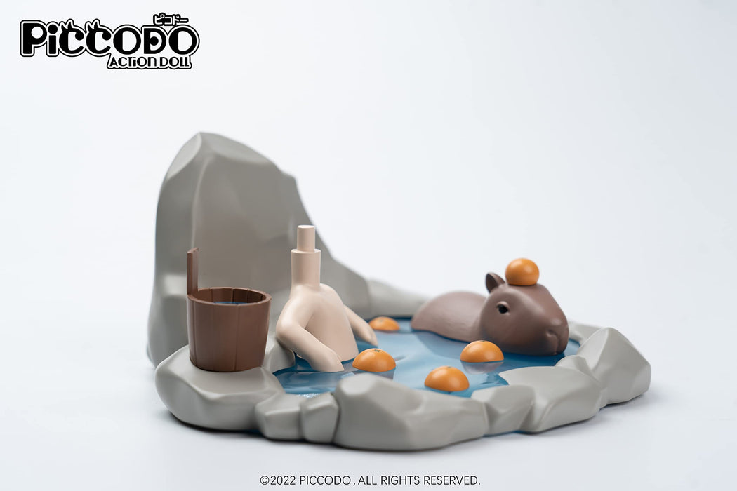 Tête de poupée Genesis Piccodo Onsen blanche avec support d'action Diorama