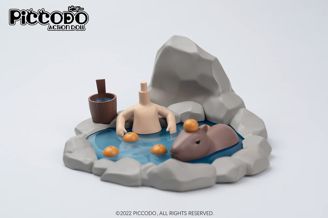 Genesis Piccodo Action Doll Diorama Head Stand - Onsen Natural Display Set