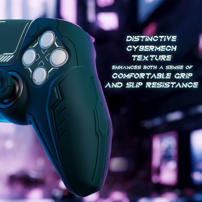 Playvital Dark Green Ps5 Controller Grip Cover Premium Silicone Cyber Mecha