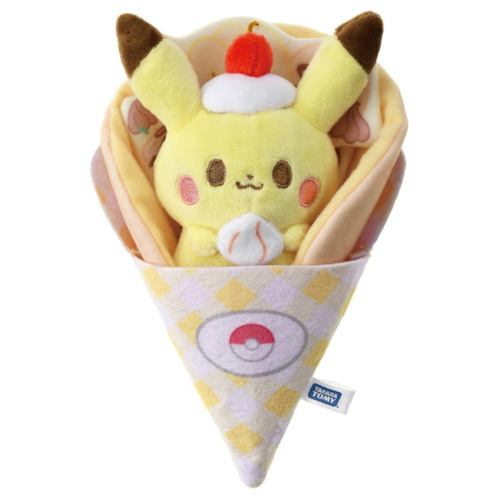 Takara Tomy Pocket Monsters Poke Pieces Pikachu Crepe Plush Toy