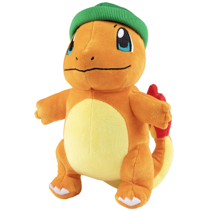 Pokemon 8-Inch Holiday Charmander Plush with Winter Hat - Perfect Gift for Kids