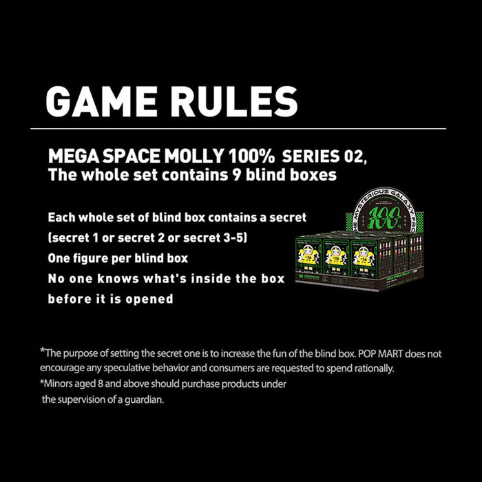 Pop Mart Mega Space Molly 100 Series Peace Blind Box PVC Toy Model Gift