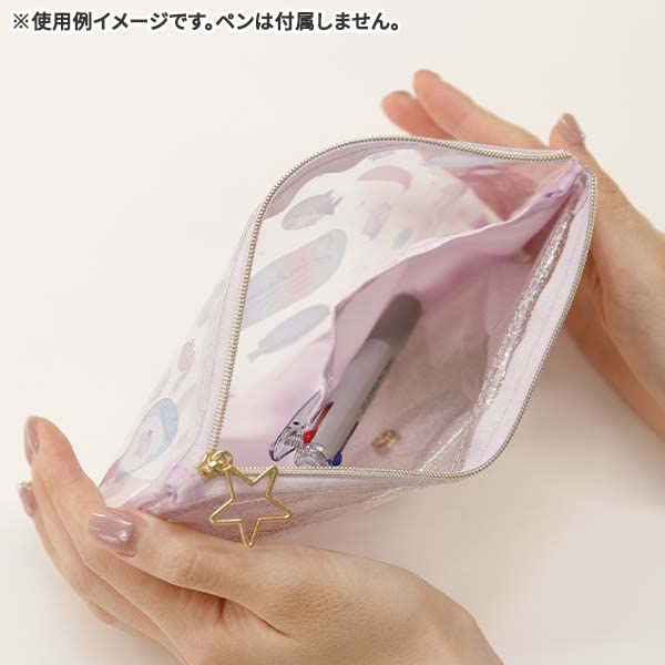 San-X Pt11101 Jinbei-San Clear Flat Pen Pouch - Durable and Spacious