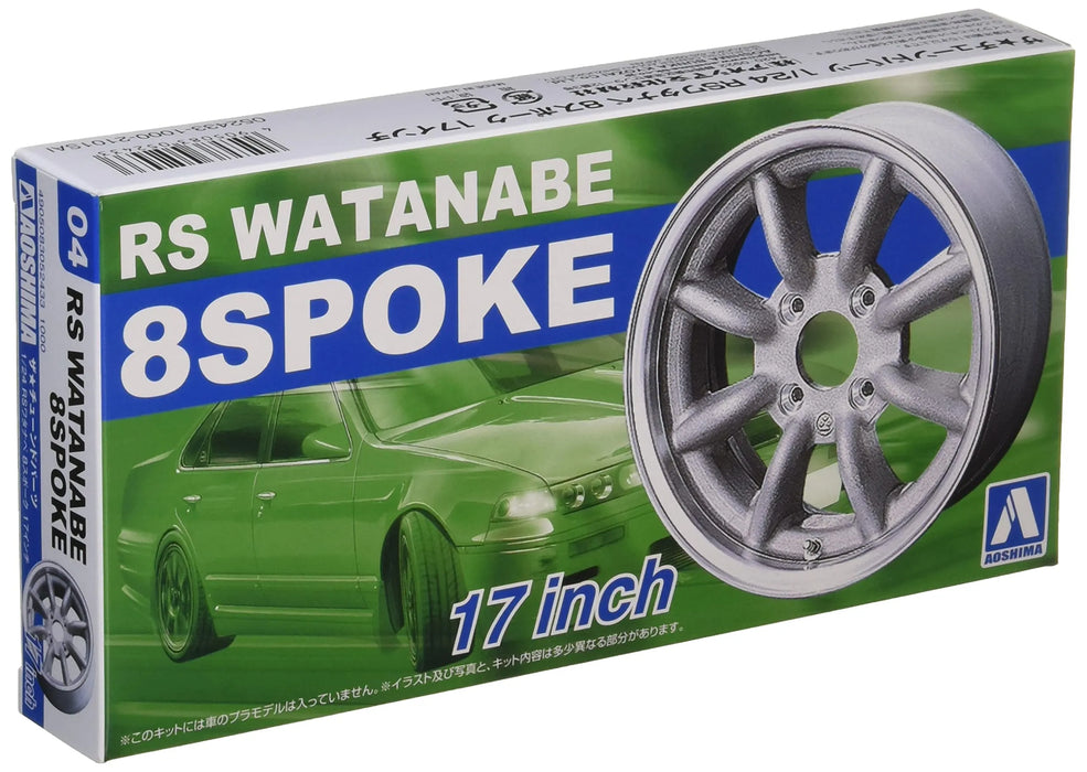 AOSHIMA Tuned Parts 1/24 Rs Watanabe 8Spoke 17Inch Tire & Wheel Set- Japan Figure Store - #1 Bring To You The Best Japanese Goods