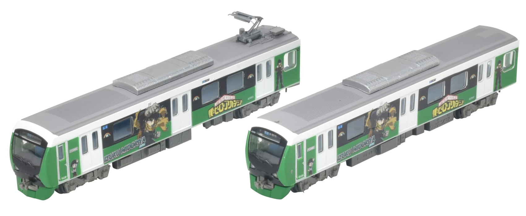 Coffret de 2 wagons My Hero Academia Izuku de la série A3000 de Tomytec Railway Collection