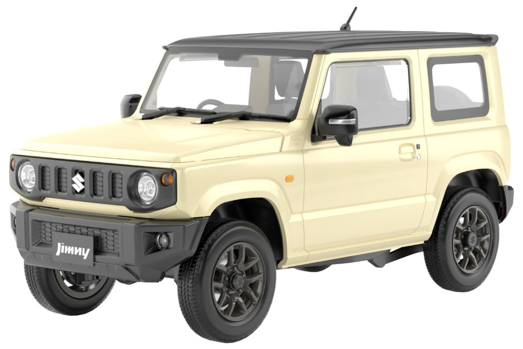 Aoshima Rakupla Snap Car 03-Ci JB64 Jimny 2018 Ivory Metallic Model Kit