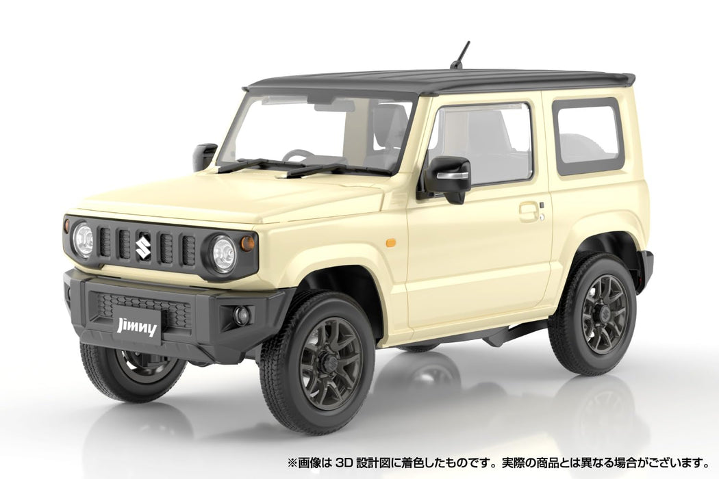 Aoshima Rakupla Snap Car 03-Ci JB64 Jimny 2018 Ivory Metallic Model Kit