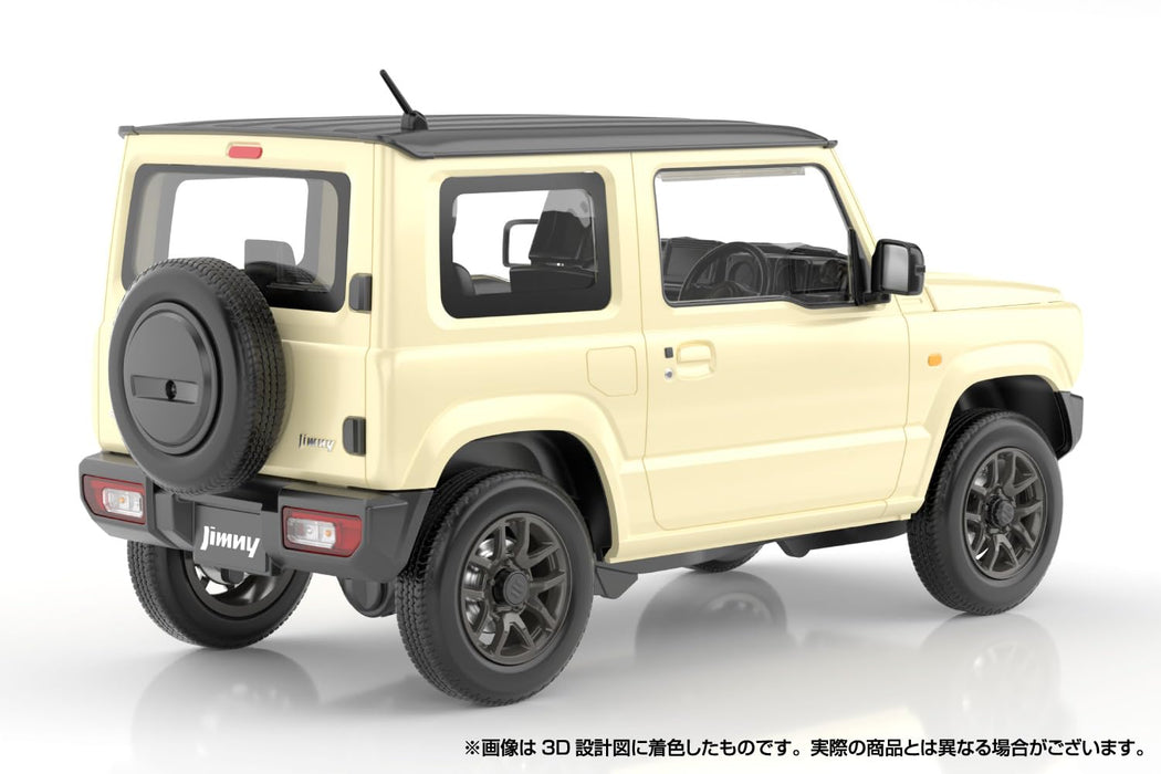 Aoshima Rakupla Snap Car 03-Ci JB64 Jimny 2018 Ivory Metallic Model Kit