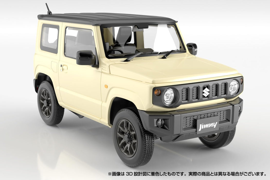 Aoshima Rakupla Snap Car 03-Ci JB64 Jimny 2018 Ivory Metallic Model Kit