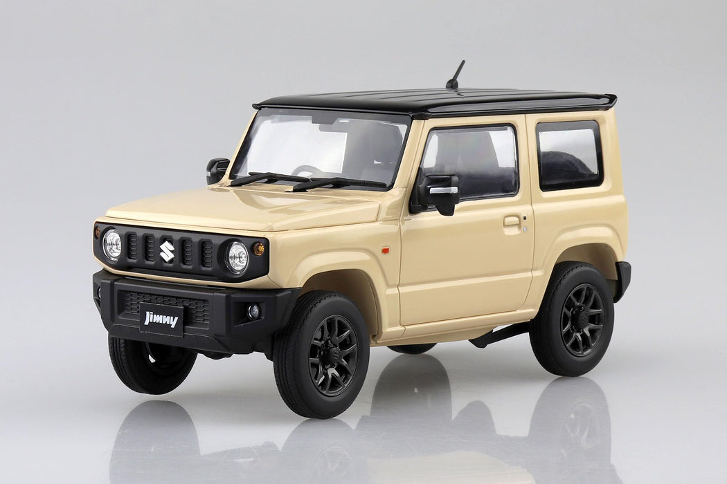 Aoshima Rakupla Snap Car 03-Ci JB64 Jimny 2018 Ivory Metallic Model Kit