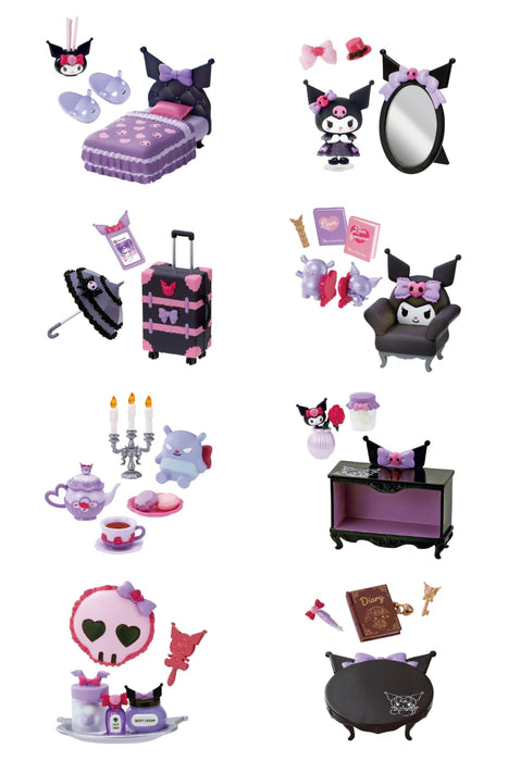 Coffret Chambre Gothique de Kuromi de Sanrio Re-Ment - H115 x L70 x P50 mm ABS PVC