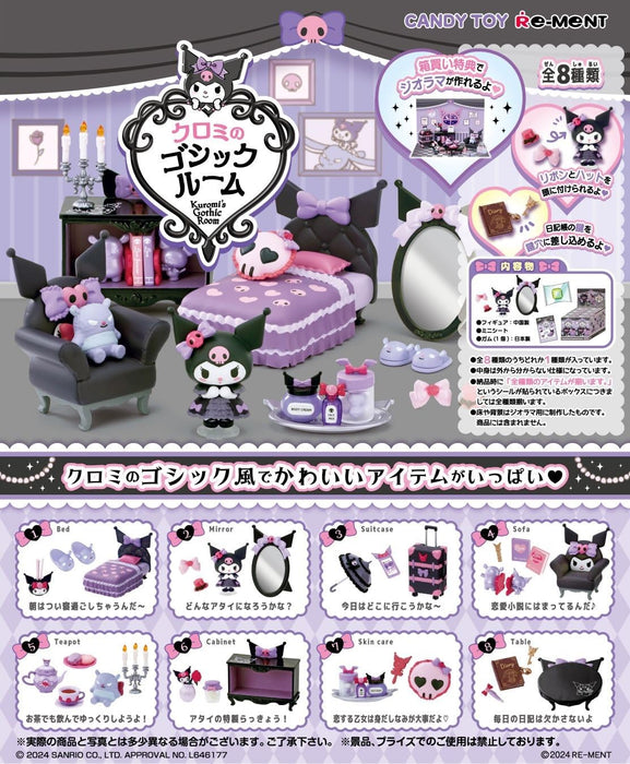 Re-Ment Sanrio Kuromis Gothic-Zimmerset - H115 x B70 x T50 mm ABS PVC