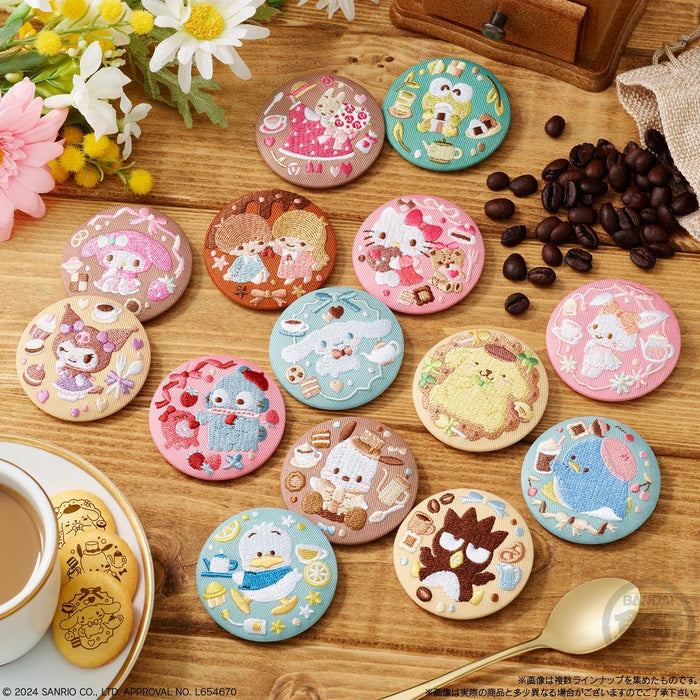 Bandai Sanrio Embroidered Can Badge Biscuit Candy Toy Box Set of 12