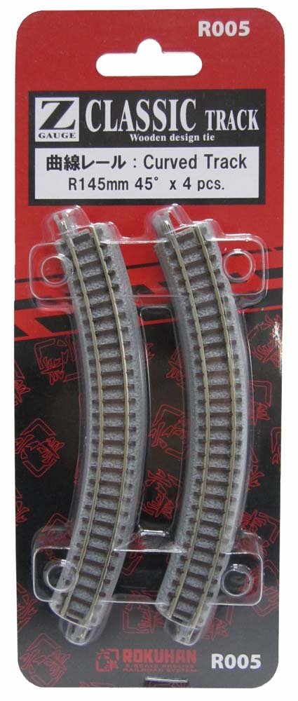 Rokuhan Z Gauge R005 Curved Rail R145Mm 45° - Highly Durable Train Track- Japan Figure Store - #1 Bring To You The Best Japanese Goods