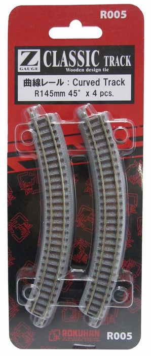 Rokuhan Z Gauge R005 Curved Rail R145Mm 45° - Highly Durable Train Track