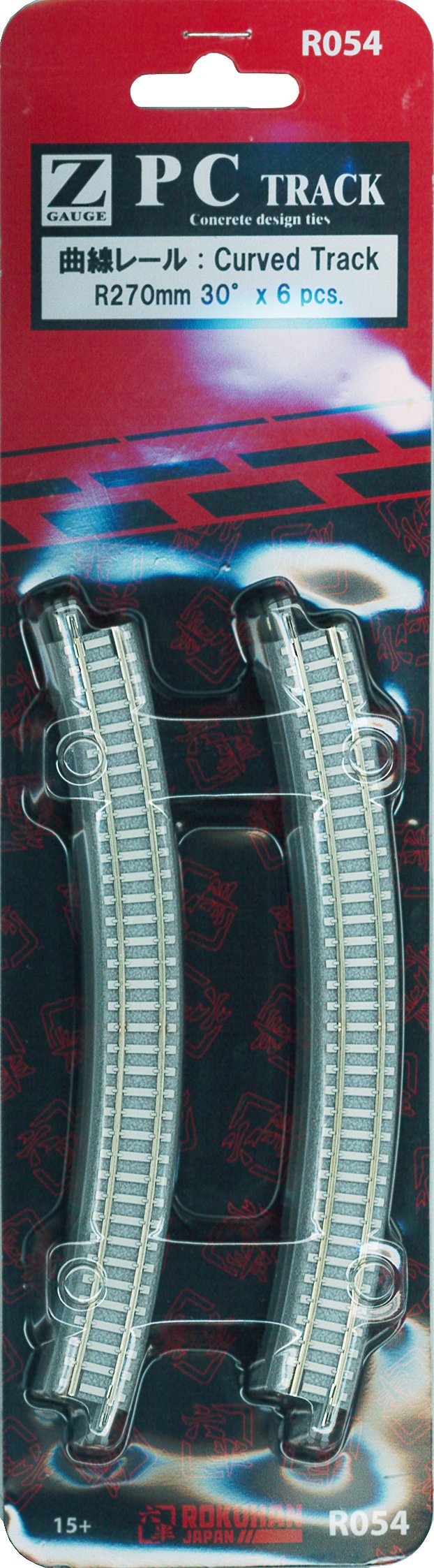Rokuhan Z Gauge R054 Curved Rail R270-30° 6-Piece Track Set- Japan Figure Store - #1 Bring To You The Best Japanese Goods